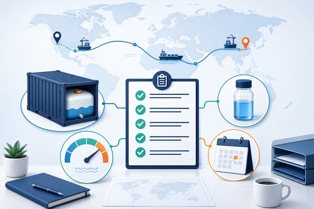 Checklist kargo dan rute untuk meminta penawaran flexitank
